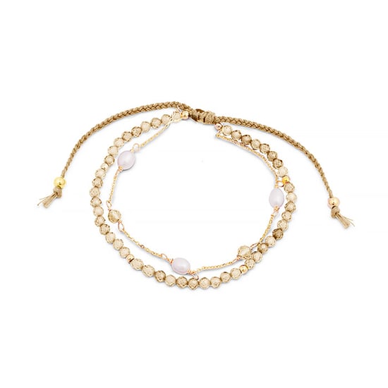 Luxenter armband, metaallegering athat met champagne zirkonia, 18K vergulde afwerking - Image 1