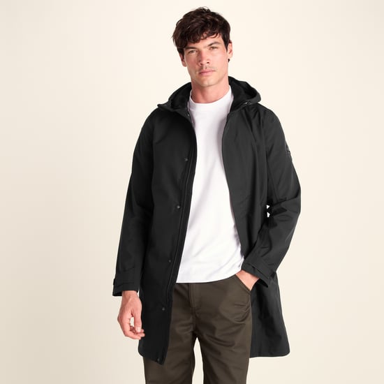 Glenton Mens Long Waterproof Jacket Black - Image 3