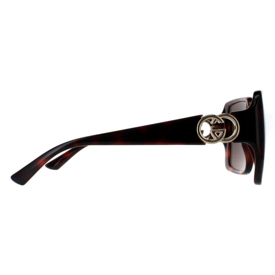Gucci Vierkant Dames Donker Havana met Goud Donkerbruin GG1692S - Image 4