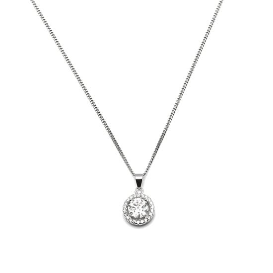 Luxeketting, 925 sterling zilver, speelse edelstenen en glanzende zirkonia met gerhodineerde afwerking - Image 1