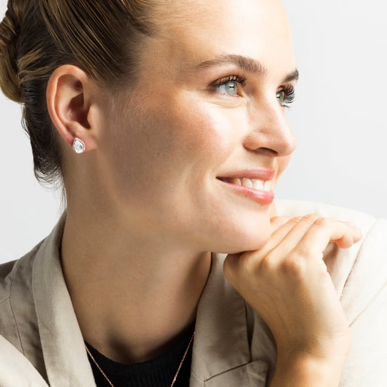 Luxenter oorbellen, 925 sterling zilveren theli en glanzende zirkonia met 18K roségoud vergulde afwerking - Image 4
