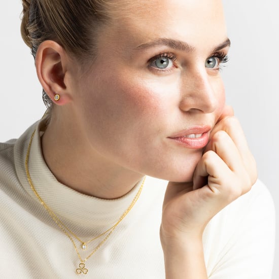 Luxenter oorbellen, 925 sterling zilveren naadim en glanzende 18K vergulde zirkonia afwerking - Image 4
