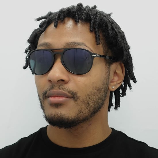 Persol Aviator Unisex Zwart Blauw Verloop Gepolariseerde Zonnebril - Image 6