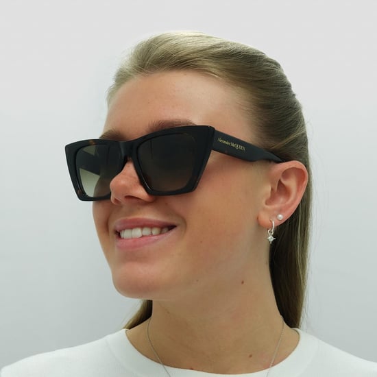 Alexander McQueen Cat Eye Dames Dark Havana Bruin Gradiënt AM0299S - Image 6