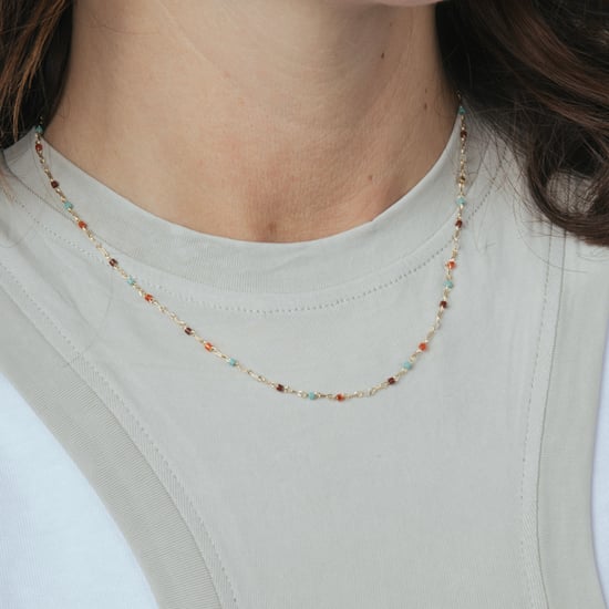 Luxenter Multicolour Hydrothermale Kwarts collier afgewerkt in 18K geelgoud - Nespo - Image 3