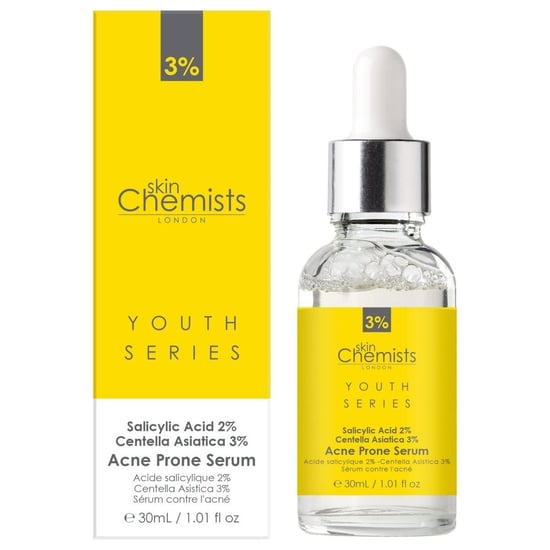 skinChemists Anti-aging serum voor acnegevoelige huid met 2% salicylzuur en 3% Centella Asiatica (30 ml) - Image 1