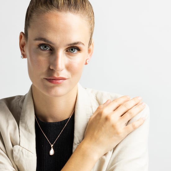 Luxenter oorbellen, 925 sterling zilveren theli en glanzende zirkonia met 18K roségoud vergulde afwerking - Image 2