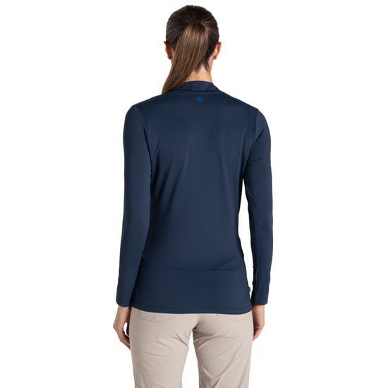 Craghoppers Dames/Dames Nosilife Mock Neck Golf T-shirt met lange mouwen (Blauwe Marine) - Image 3