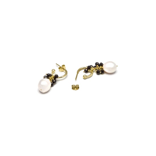 Luxenter Sterling Zilver 925 oorbellen met Zwart Kristal afgewerkt in 18K geel goud - Sahme - Image 5
