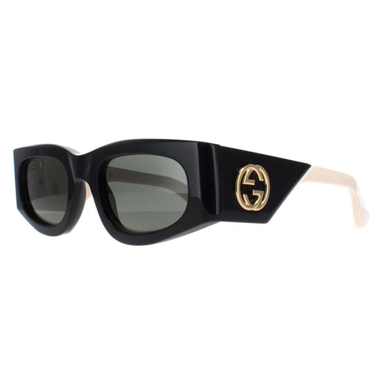 Gucci Rechthoek Dames Zwart met Ivoor Grijs GG1664S - Image 2