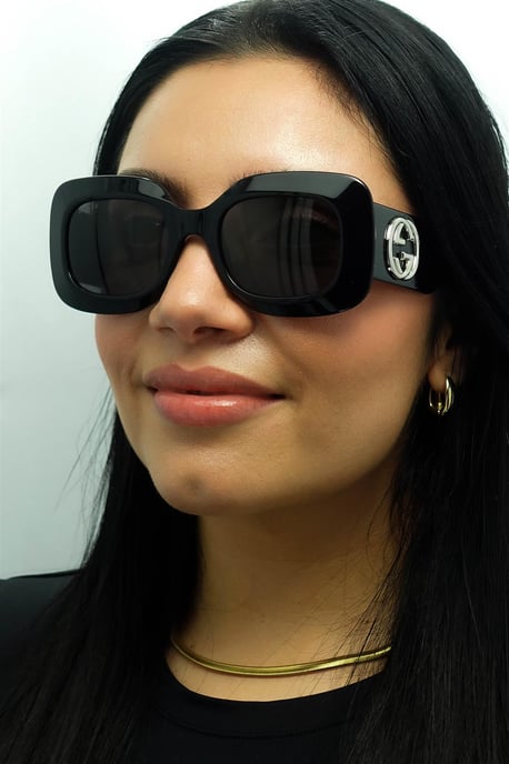 Gucci vierkant dames zwart met zilvergrijs GG1695S - Image 5