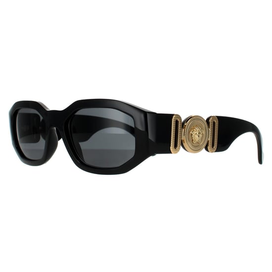 Versace Rechte Unisex Zwarte Donkergrijze Zonnebril - Image 2