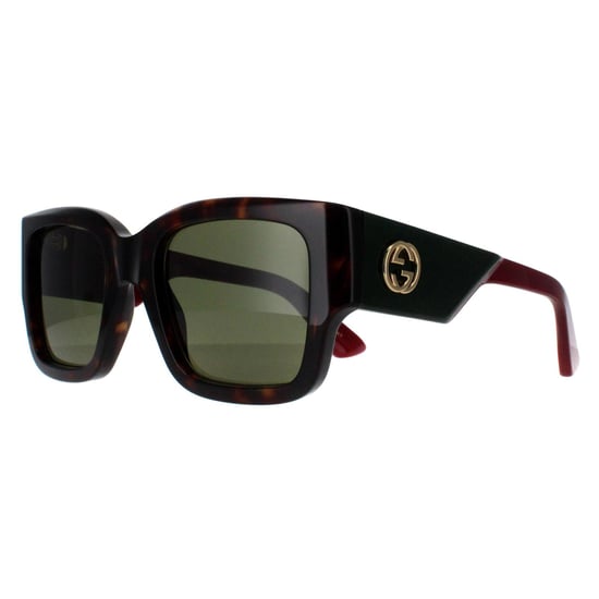 Gucci vierkant dames Havana met groen en rood GG1663S - Image 2