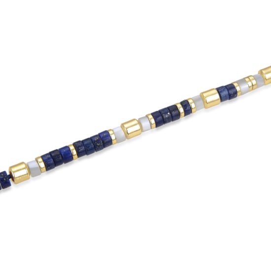 Luxenter Sterling Zilver 925 collier met Natuurlijke Lapislazuli in 18K geel goud - Ihun - Image 5