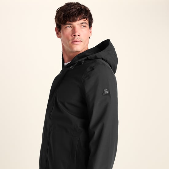 Glenton Mens Long Waterproof Jacket Black - Image 6