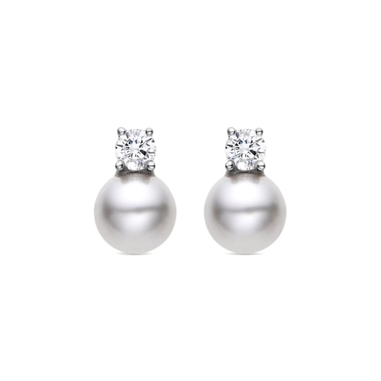 Luxenter 925 Sterling zilveren oorbellen met witte gerhodineerde parel - Sikon - Image 1