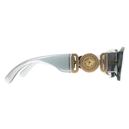 Versace rechthoek unisex transparant grijs licht grijs zilveren spiegel ve4361 zonnebril - Image 4