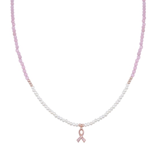 Luxent Sterling Zilver 925 collier met 18K roségoud vergulde witte parel - Kael - Image 1