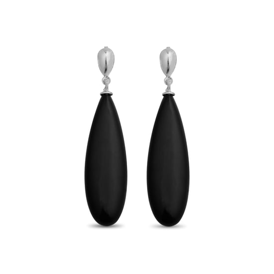Luxenter oorbellen, 925 sterling zilver, adak en onyx, gerhodineerd afgewerkt - Image 1