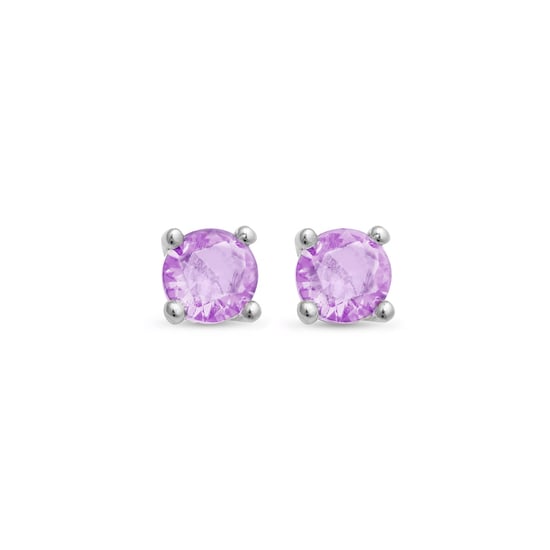 Luxenter oorbellen, 925 sterling zilver en 18K vergulde amethist zirkonia oorbellen - Image 1