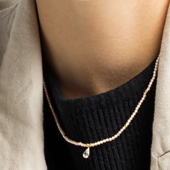 Luxeketting, athat gemaakt van metaallegering en champagne zirkonia 18K vergulde afwerking - Image 3