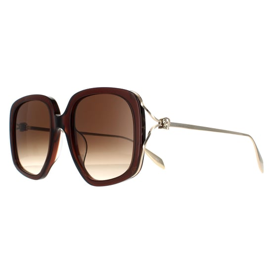 Alexander McQueen Square Dames Bruin Gold Bruin Gradient AM0374S - Image 2