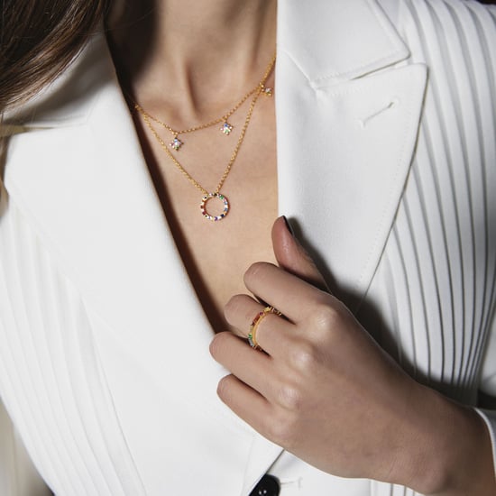Luxenter hrius collier in 925 sterling zilver en veelkleurige zirkonia met 18 karaat geelgouden afwerking - Image 4