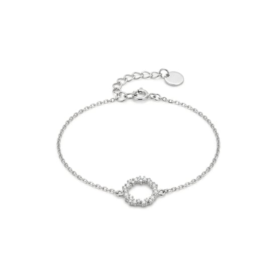 Luxenter armband, 925 sterling zilveren thilak en glanzende zirkonia met gerhodineerde afwerking - Image 1