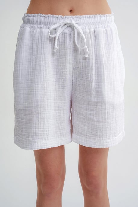 Hoge Taille Textuur Katoenen Shorts - Image 5