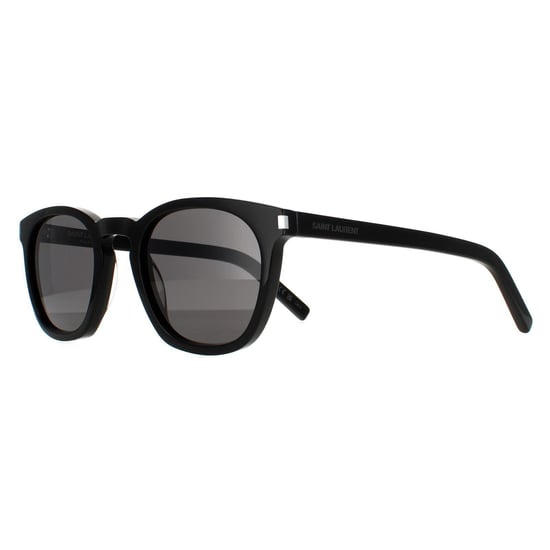 Saint Laurent Round Unisex Zwart Smoke SL28 - Image 2