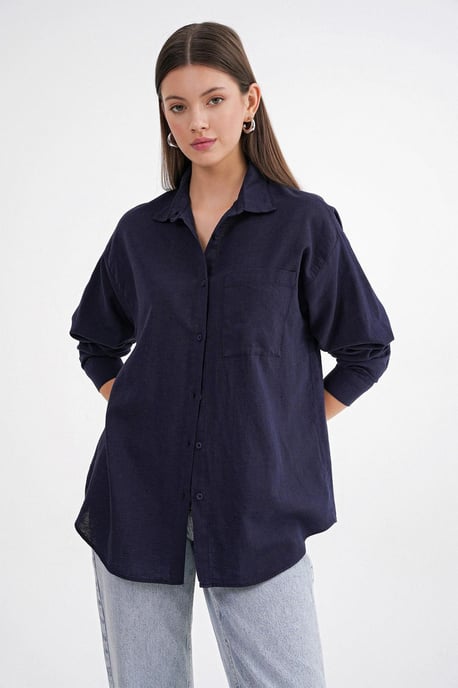 Oversized Linnenmix Shirt - Image 4