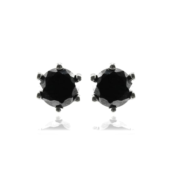 Luxenter oorbellen, 925 sterling zilver en gerhodineerde onyx zirkonia oorbellen - Image 1