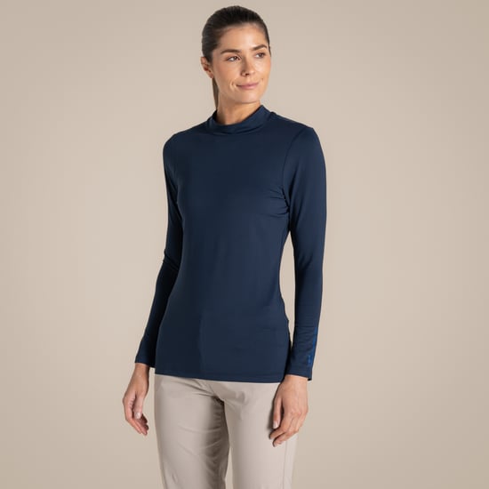 Craghoppers Dames/Dames Nosilife Mock Neck Golf T-shirt met lange mouwen (Blauwe Marine) - Image 5