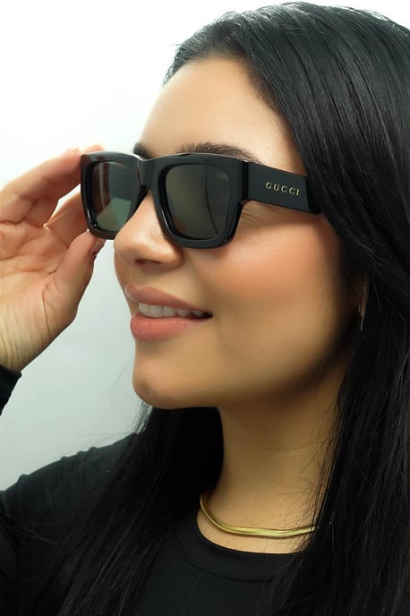 Gucci Vierkant Heren Zwart met Havana Grijs GG1668S - Image 5