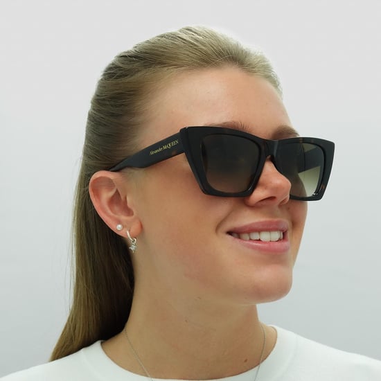 Alexander McQueen Cat Eye Dames Dark Havana Bruin Gradiënt AM0299S - Image 5