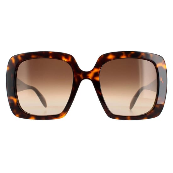 Alexander McQueen Square Dames Tortoise Bruin Gradient AM0378S - Image 1