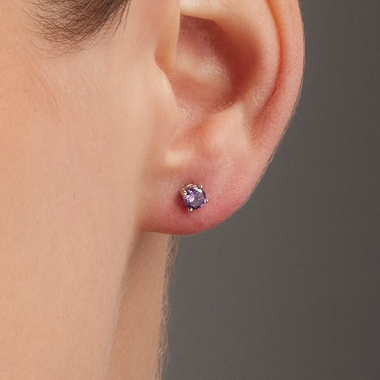 Luxenter oorbellen, 925 sterling zilver en 18K vergulde amethist zirkonia oorbellen - Image 3