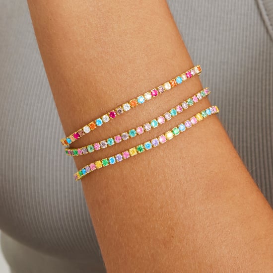 Luxenter 925 Sterling zilveren armband met multicolour zirkonia afgewerkt in 18K geel goud - Tahu - Image 3