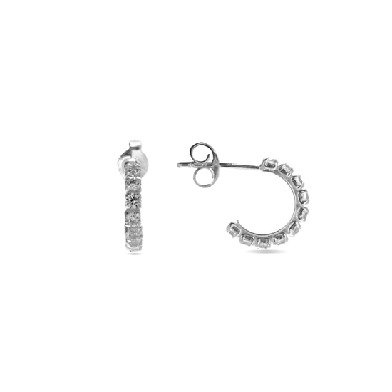 Luxenter Sterling zilveren 925 oorbellen met gerhodineerde briljant zirkonia - Essential - Image 1