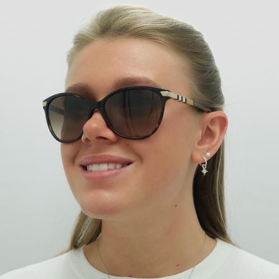 Burberry Zonnebril Be4216 300213 Donker Havana Met Goud Detailing Bruin Verloop - Image 5