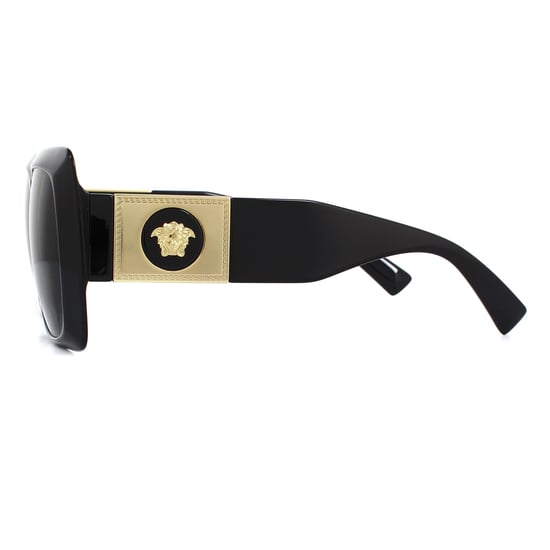 Versace Vierkante Dames Zwarte Donkergrijze Zonnebril - Image 3
