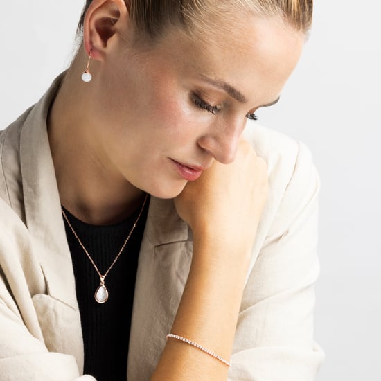 Luxenter, 925 sterling zilver en cat-eye oorbellen met 18K roségoud vergulde afwerking - Image 4