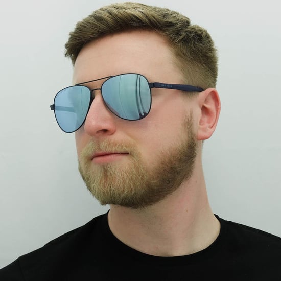 Hugo Boss Aviator Mens matblauwe spiegel zonnebril - Image 6