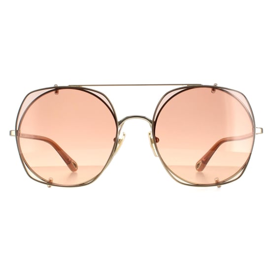 Chloe Aviator Dames Gold Bruin Gradient Ch0042s - Image 1