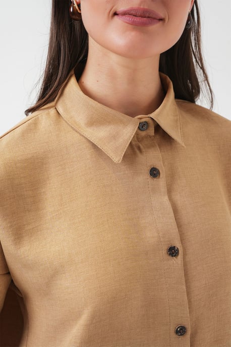 Linnenmix Lange Mouwen Shirt en Broek Set - Image 6