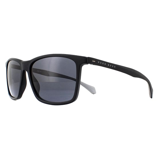 Hugo Boss Rectangle Mens mat zwart grijze zonnebril - Image 2