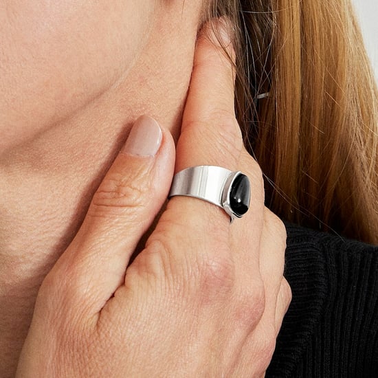 Luxenter ring, sheak metaallegering en onyx ring, gerhodineerde afwerking - Image 3
