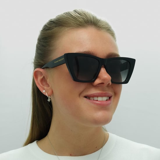 Alexander McQueen Cat Eye Dames Zwart Grijs AM0299S - Image 5