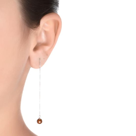 Luxenter oorbellen, 925 sterling zilver en oranje hydrothermale kwarts, gerhodineerd yedia - Image 2