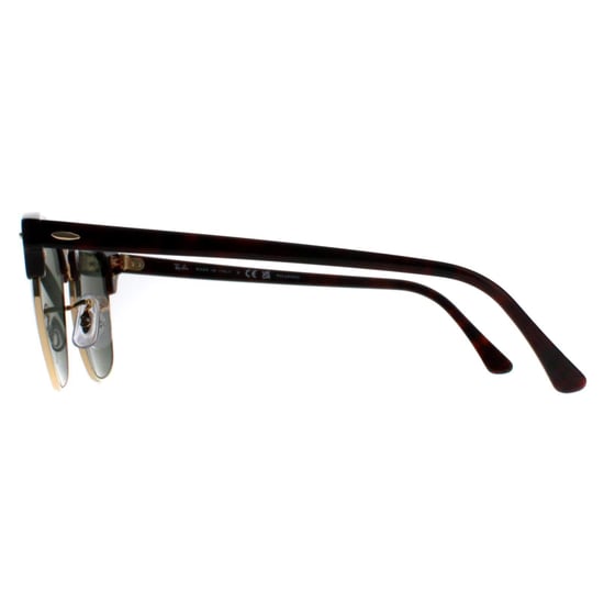 Rayban Zonnebril Clubmaster 3016 990/58 Rood Havana Groen Gepolariseerd Grote 51mm - Image 3